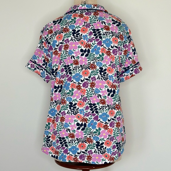 Kate Spade New York Black Label Spring Floral Pajama Top Button Down Size Medium - Picture 2 of 5
